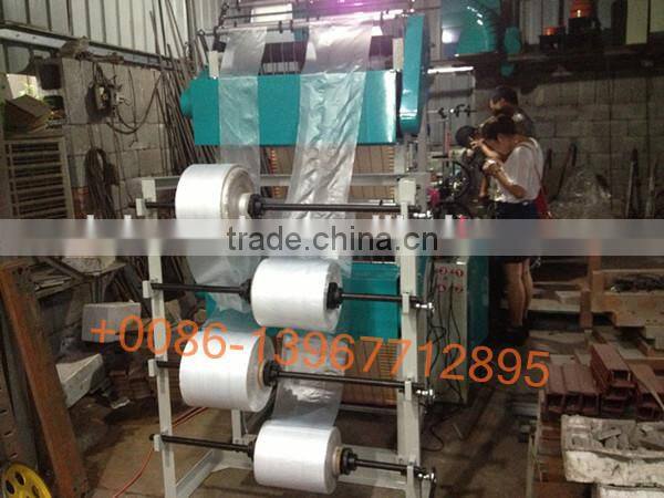 GBDE-600 Four Lines Hot Sealing Cold Cutting Automatic PE Poly Bag Making Machine