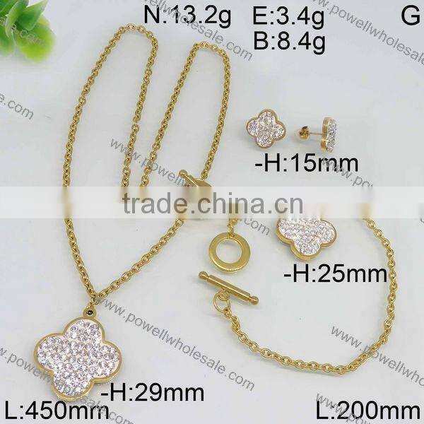 Fashion gold plated wedding jewelry sets hot designs