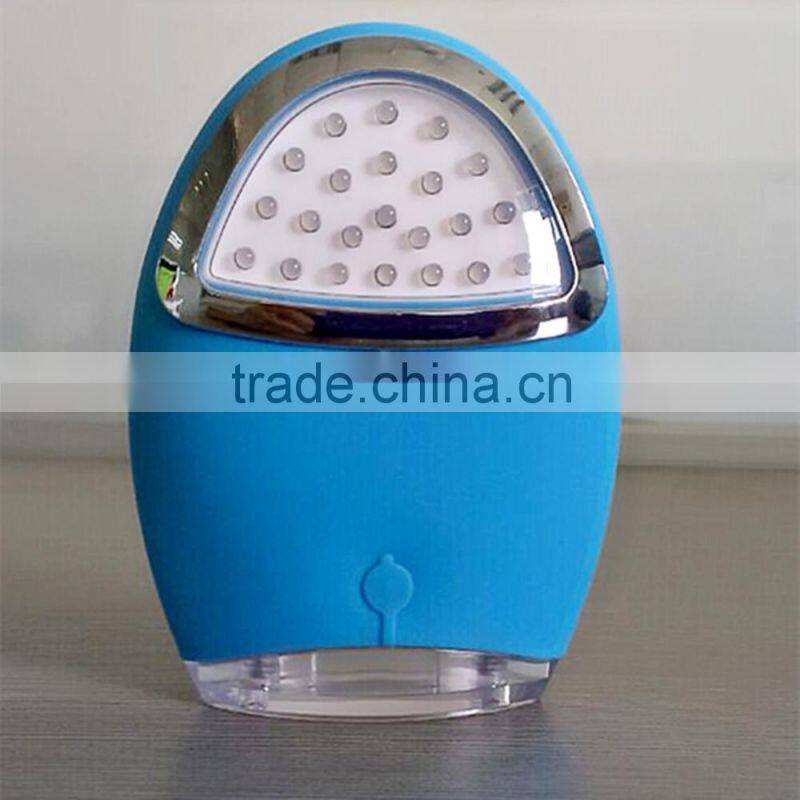 LED Light Vibration Face soft slicon Brush/Bubble-free Cleansing Gel