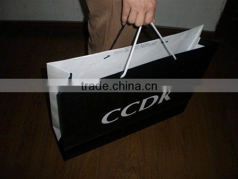 2014 newest eco-friendly coated paper shopping bag for shoes and clothes with matt lamination