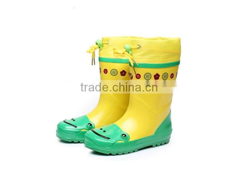 custom made boys and girls children cute rubber rain boots with cuff