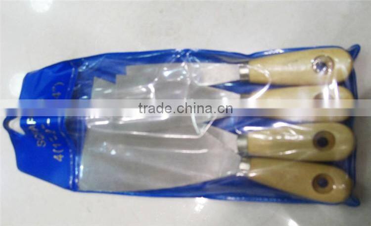 Carbon steel putty knife wooden handle scraper