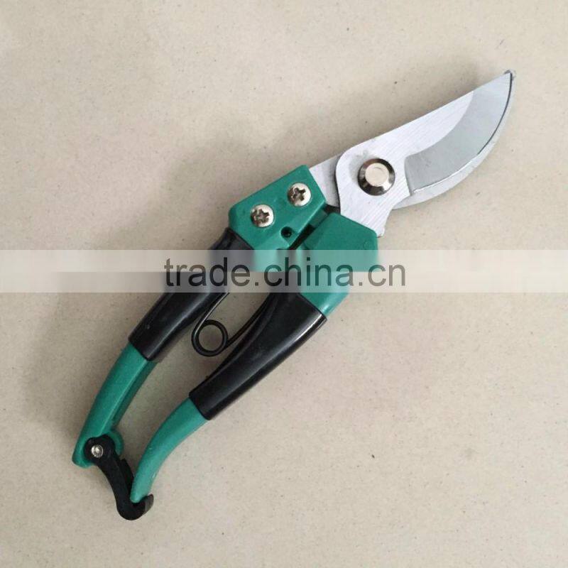 Lightweight pruner for gardening with plastic coated handle for a comfortable grip