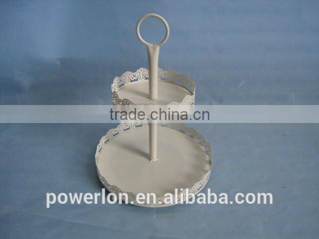 3-tier shabby chic wedding metal cake for stand