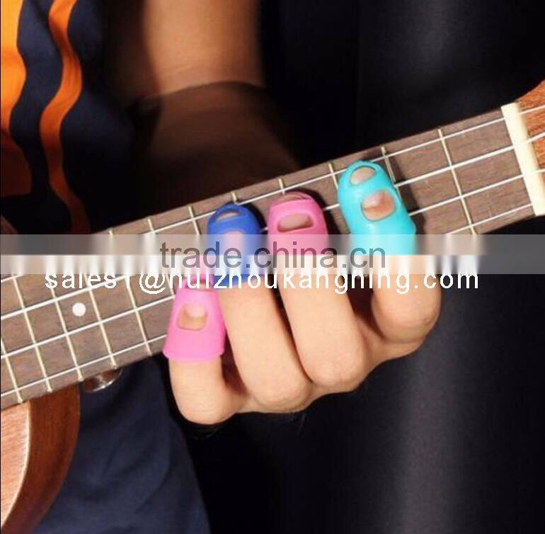 4 Pc Guitar Fingertip Protector Silicone Finger Guards For Ukulele Guitar