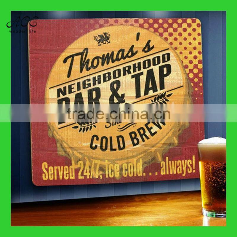 Personalized wood pub sign Custom wood bar sign wooden bar sign