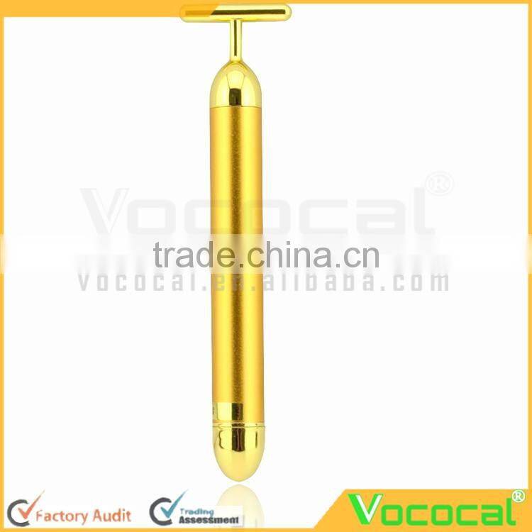 Beauty Bar 24k Golden Pulse Facial Massager T Shape Energy Beauty Bar Beauty Accessory