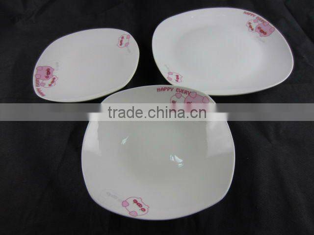 12 pcs dinnerware set with pig pattern decal