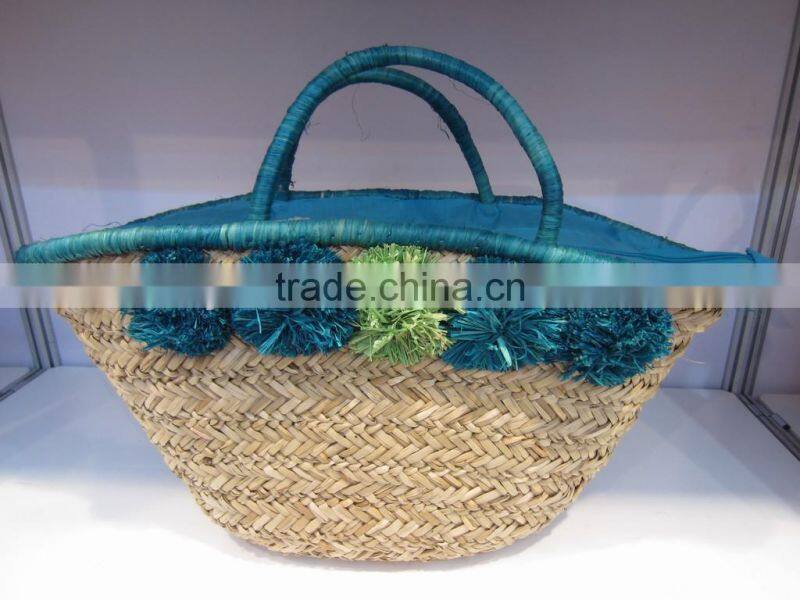 chian manufacturer natural seagrass handmade fashion lady hand bag