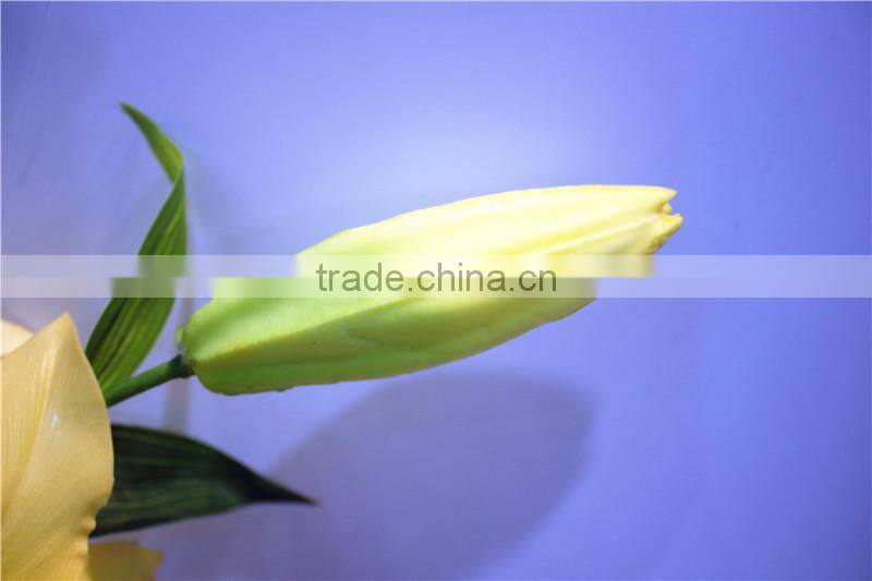 Home garden creepers decoration 110cm Height artificial yellow 2 flowers 2 bud Lily making EBHH04 2212