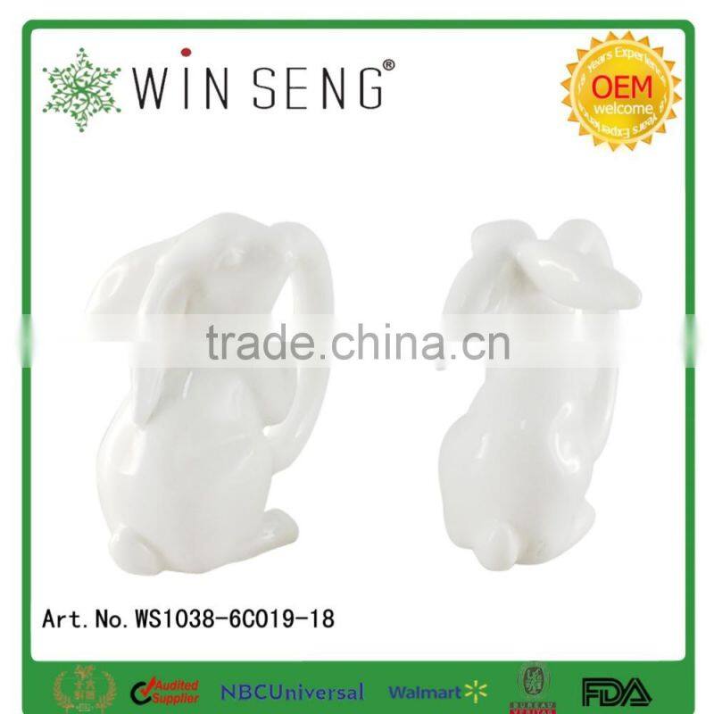 Ceramic Rabbit-Rabbit ceramic napkin ring -ceramic napkin holder, napkin ring.