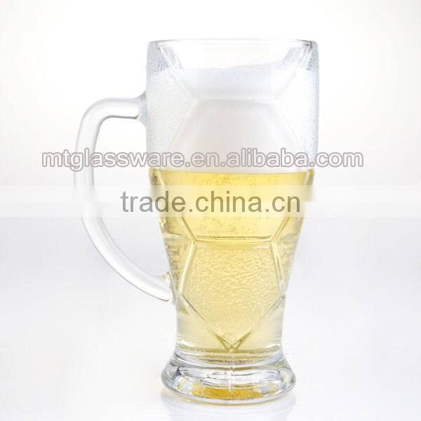 14oz football beer mug with handle german lagers glass mug