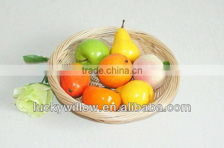 wholesale natural round wicker handmade fruit basket without handle