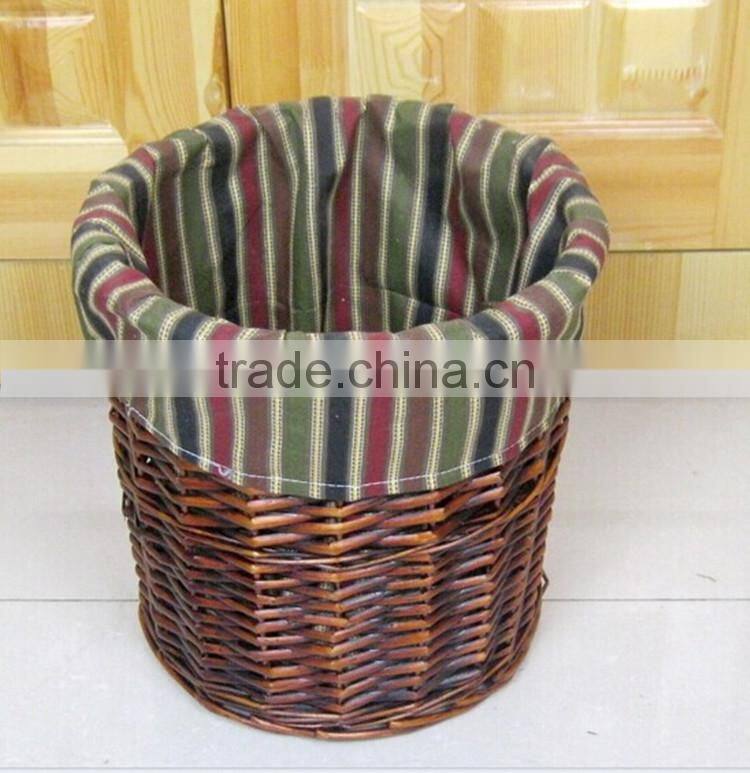 Great round wicker laundry basket dirty clothing basket with full liner Set of 2