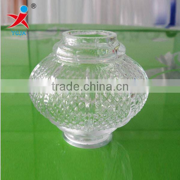 Blown glass balls, snow in the column