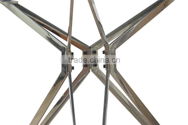 KD package Stainless steel metal base glass top coffee table