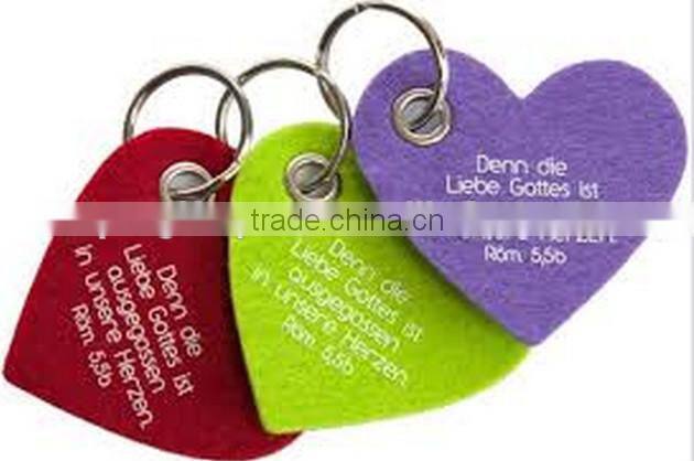 alibaba express hot sale high quality decorative new products fabric eco friendly felt custom logo keychain made in china