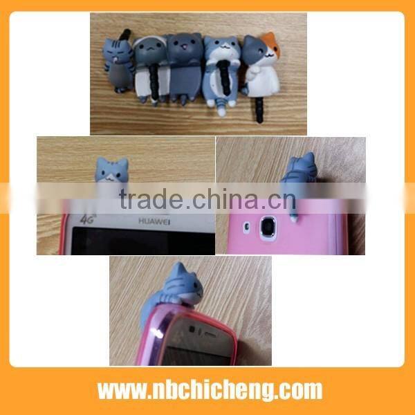 Hot Selling PVC anti Dust Plug, Mobile Phone Cat Dust Plug, Cute Phone Dust Plug
