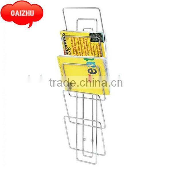 Chrome Wire Wall Mounted Magazine Rack