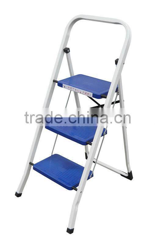3 steps folding step ladder with safety rail