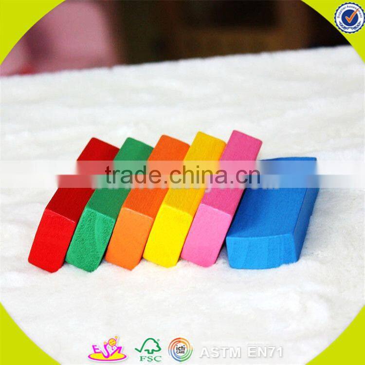 wholesale colorful baby stacking blocks wooden promotional bricks toy top fashion wooden baby stacking blocks toy W13D119
