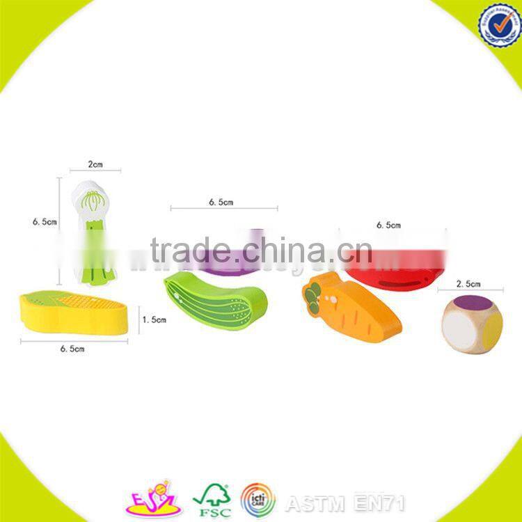 Wholesale cheap kids wooden vegetables stacking blocks toy educational baby wooden vegetables stacking blocks toy W13D078