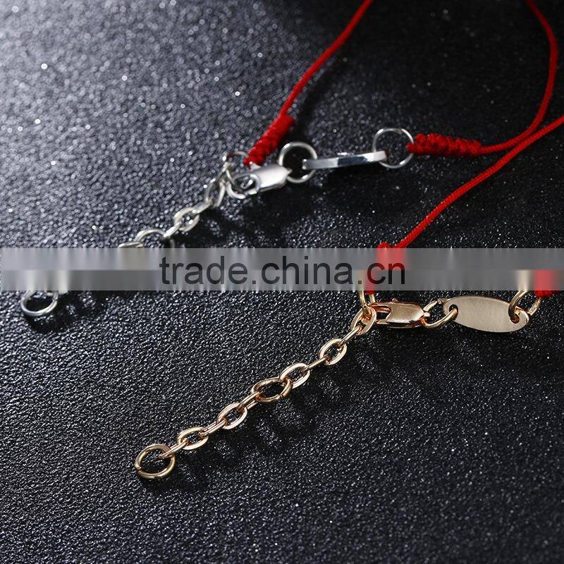 tiny clear round diamond charm luck red string bracelet cubic zirconia gold charm luck red thread bracelet