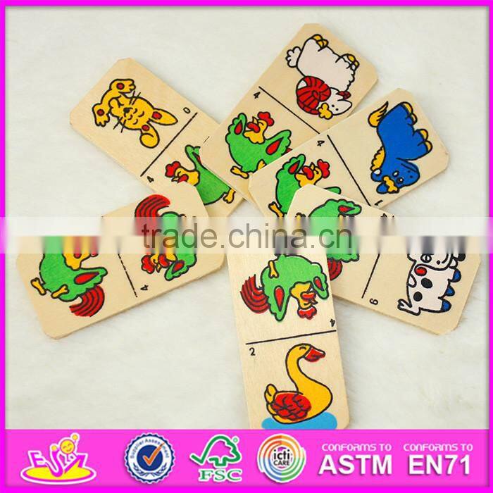 2016 hot sale educational children wood domino game W15A068