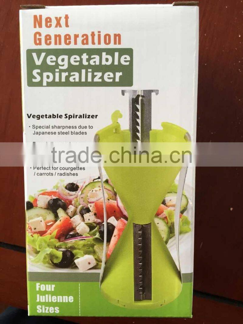 2015 new Spiral Vegetable Slicer/Spiral Cutter/Easy Operation Stainless Steel Vegetable Slicer