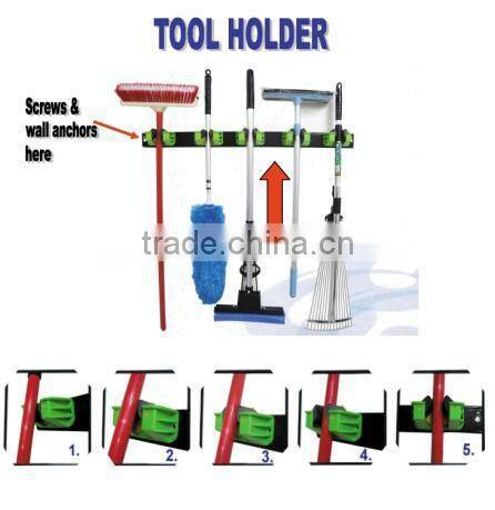 Professional Patent Garden Mop Tool Holder Rack with screw fixed plate