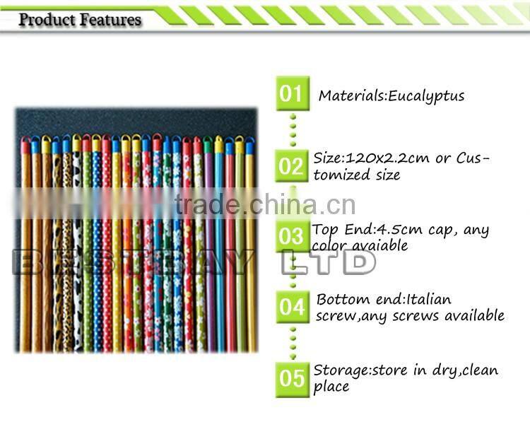 PVC coated wood broom handle/Factory cheap price broom handle wood pvc coated mop handle
