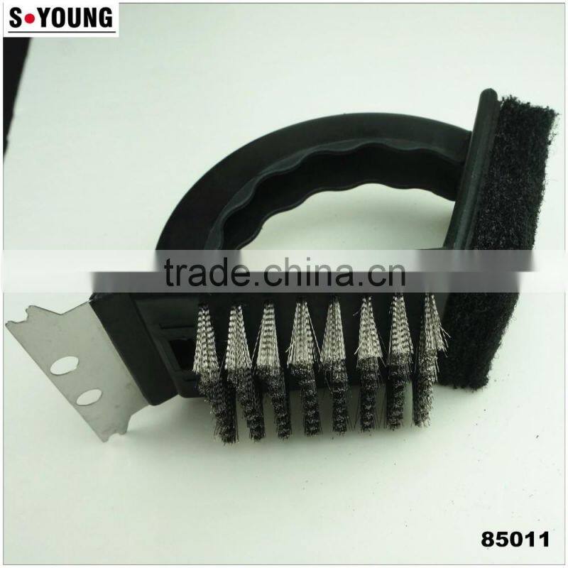 85011 2 Sided Grill Brush BBQ Cleaner Stainless Steel Edge
