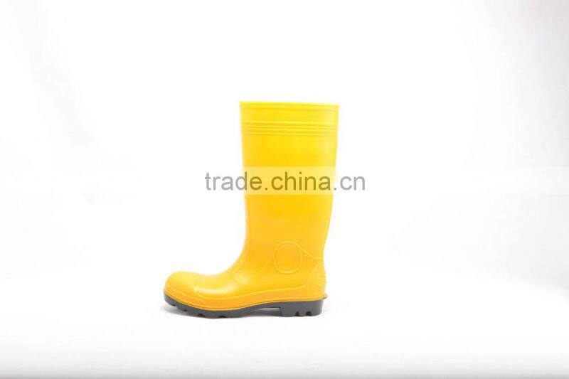 yellow color heavy duty pvc safety gumboots for industrial work