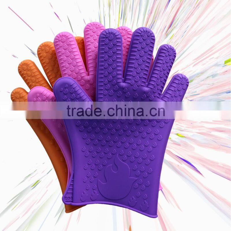 Silicone Heat Resistant Grilling BBQ Gloves for Cooking, Baking, Smoking & Potholder