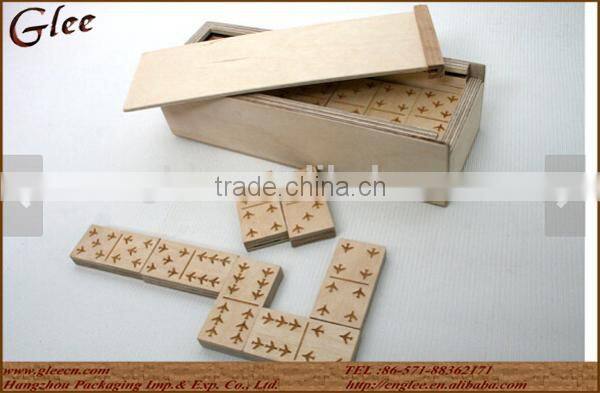 personalized wooden Domino game with aircraft theme wooden box