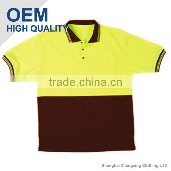 Custom made plain dyed hi vis shirt for offshore with high quality made in china