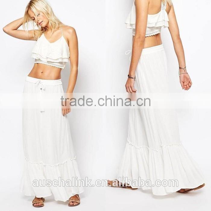 personalized white long maxi boho skirt models competitive price