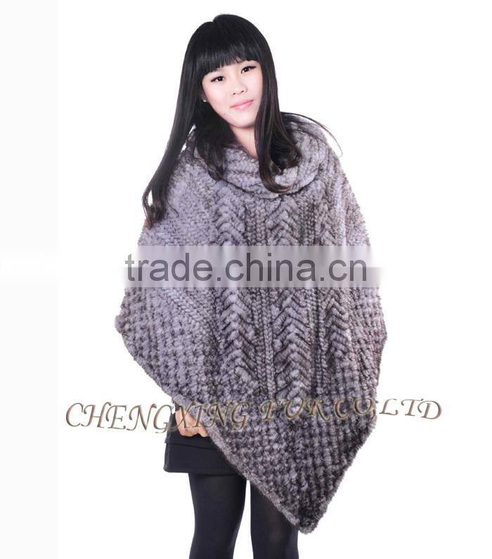 CX-B-M-33E Fashion In-stock Free Size Shawl/ Mink Fur Lady's Fur Cape