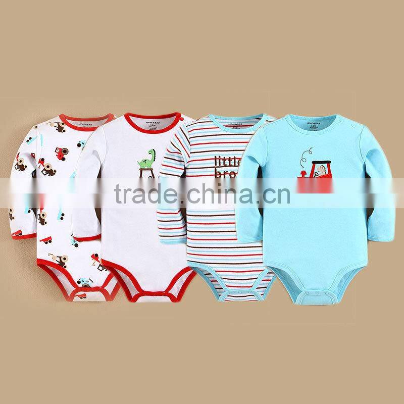 2015 Fall and Spring Newest Fashion Rompers for Baby Boys Embroidery 100% Cotton
