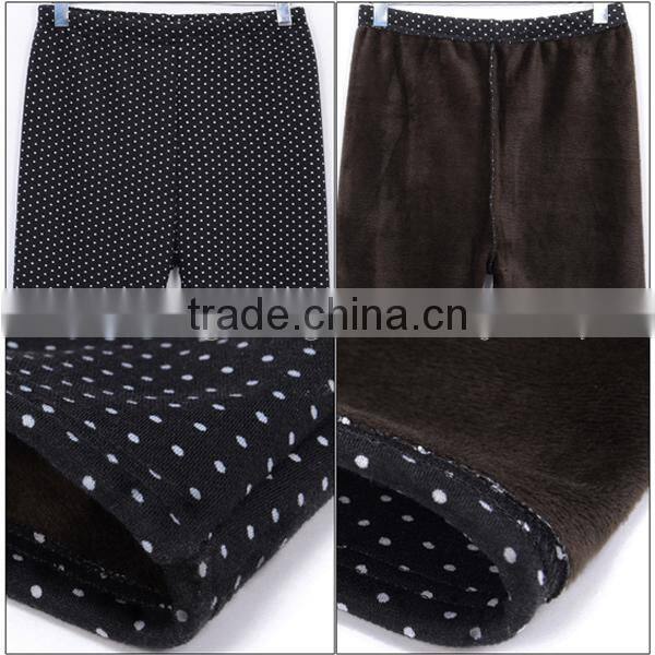 Thickening add velvet dot jacquard warm leggings
