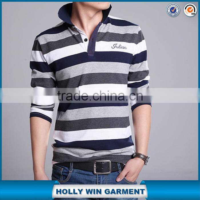 Wholesale factory OME high quality long sleeve men polo shirt custom design
