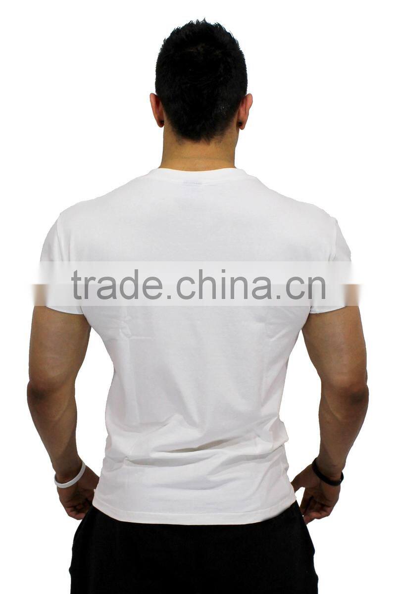 workout t shirt for man,Gym Fitness 95% Cotton 5% Elastane T Shirt