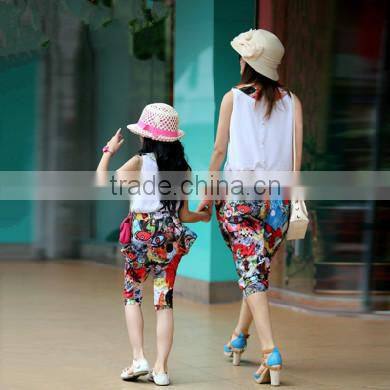 summer Mother and daughter family clothing fitted,fashion children clothes
