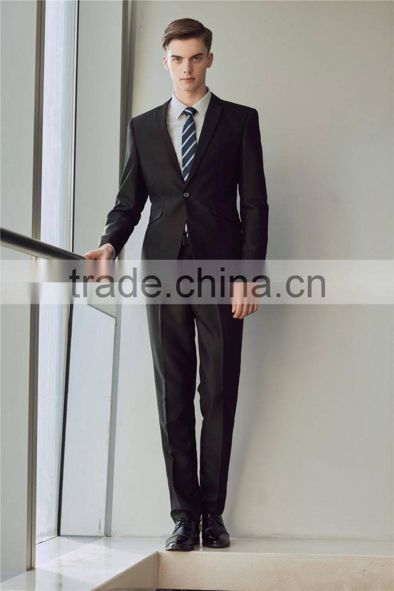 OEM custom made men business suits stock black plus size suit for man