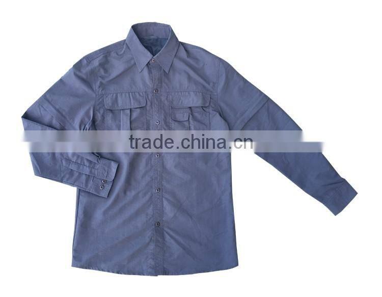 Long sleeve multiple pockets cargo 100% nylon worker shirt