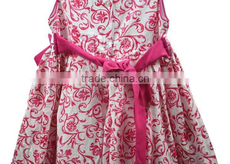 New model casual sleeveless A-line formal party bow kids dress