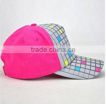 Summer shiny color plaid baseball cap unique stylish baseball caps