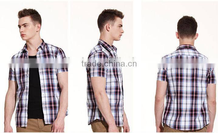 Manufcturer branded short sleeve men dress &casual shirt