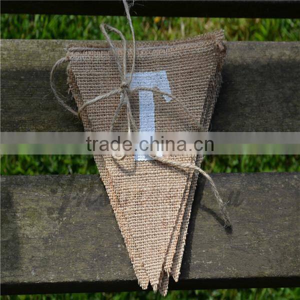 Hessian Bunting Burlap Banner Rustic Shabby Chic Wedding Thank you Pink Heart