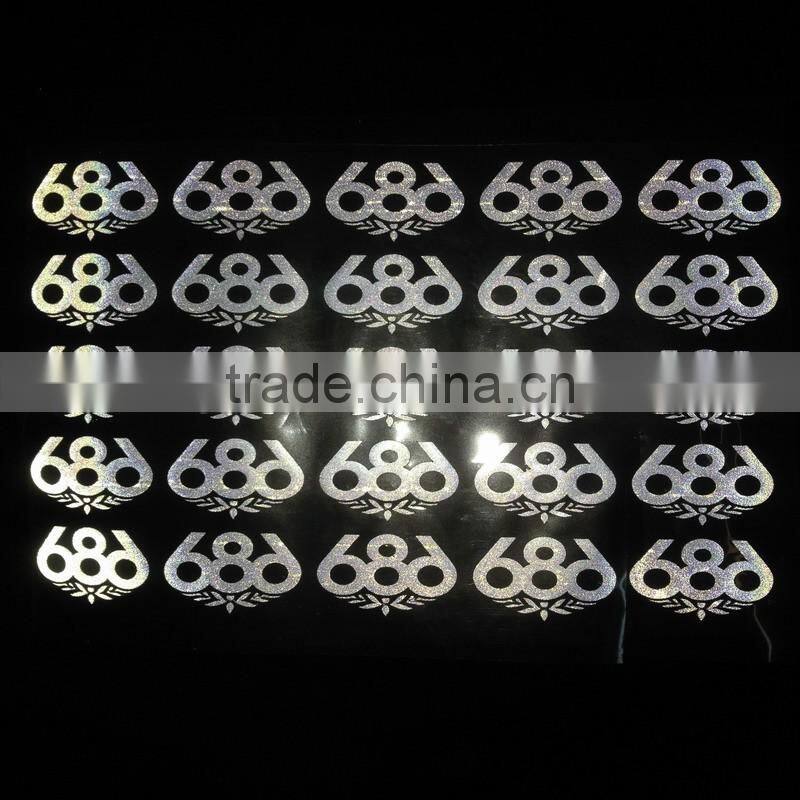 Custom made heat transfer rainbow glitter reflective garment labels